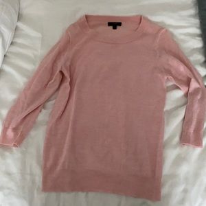 J Crew pink 3/4 sleeve sweater